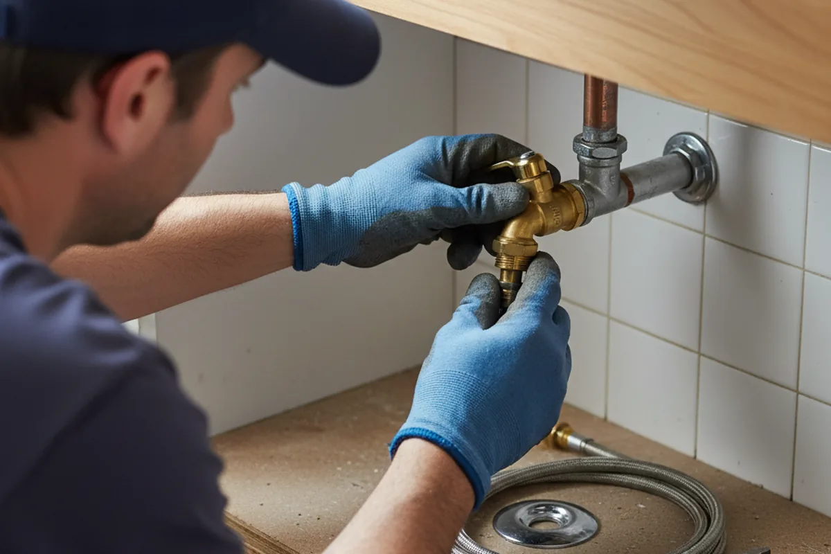 Shutoff valve and fitting work during Faucet and Fixture Repair in Plano